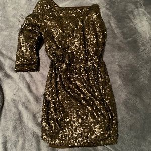 black sequence party dress
